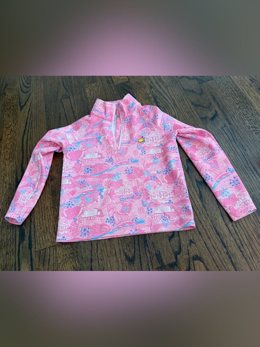 Masters Pink Long-Sleeve Patterned Kids 1/4 Zip